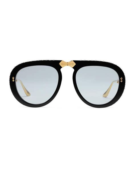 medium aviator sunglasses gucci|gucci foldable aviator sunglasses.